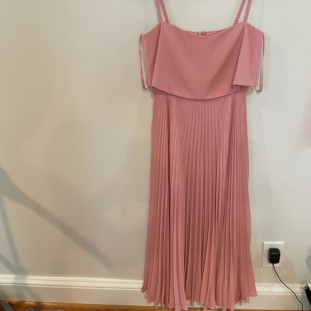 Jill Jill Stuart Pleated Popover Midi Dress 4 Rose